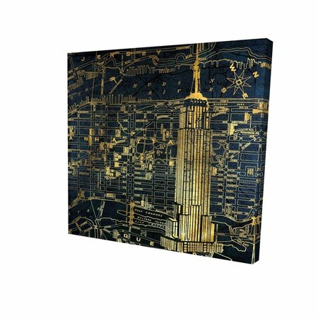 FONDO 16 x 16 in. Gold City Blue Print-Print on Canvas FO3330187